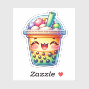 Colourful Bubble Tea Vinyl Stickers