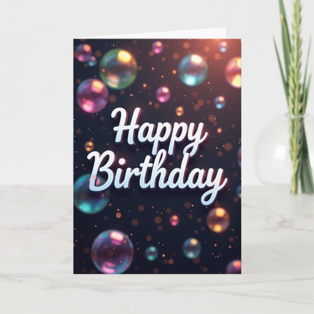 Colourful Bubbles Birthday Card (Front)