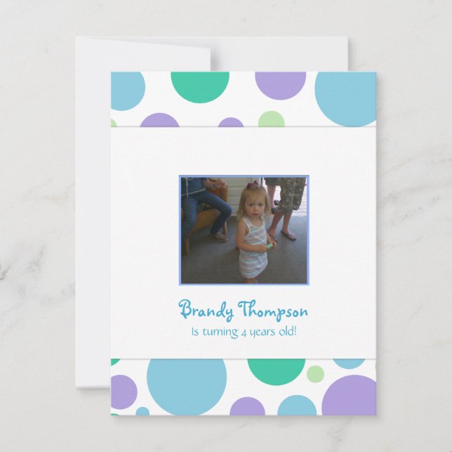 Colourful Bubbles Birthday Party Invitation (Front)