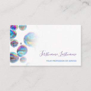 Colourful bubbles birthday planner and party busin business card