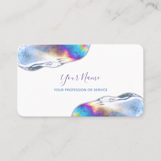 Colourful bubbles birthday planner and party busin business card (Front)