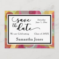 Colourful Bubbles Design: Graduation Save the Date