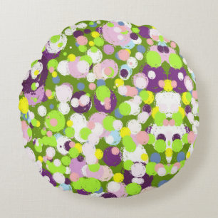 Colourful bubbles round cushion