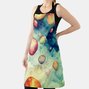 Colourful Bubbles Watercolor Art  Apron