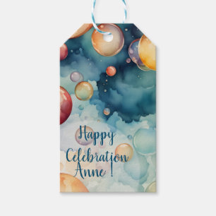 Colourful Bubbles Watercolor Art Gift Tags