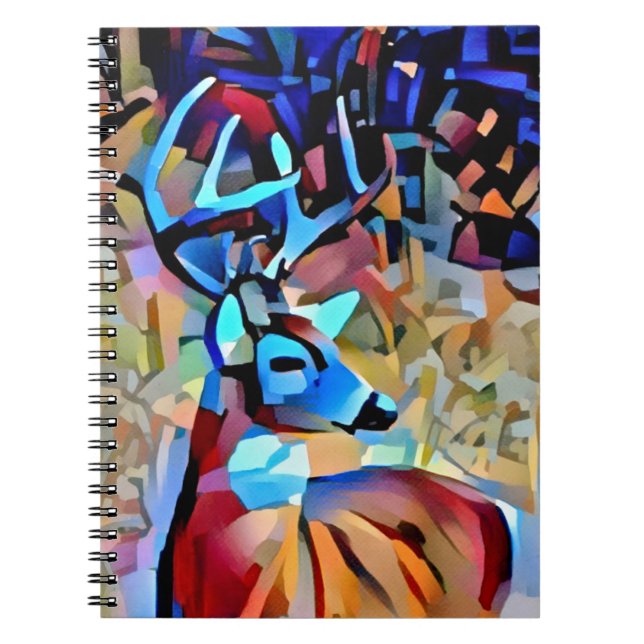 Colourful Buck Deer Art Journal Notebook (Front)