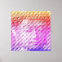Colourful Buddha Face Statue Formed By Lines