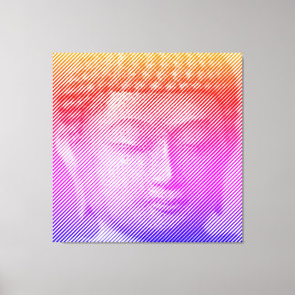 Colourful Buddha Face Statue Formed By Lines Canvas Print