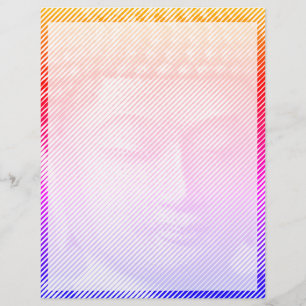 Colourful Buddha Face Statue Formed By Lines Custom Letterhead