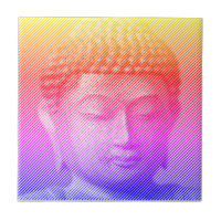Colourful Buddha Face Statue Formed By Lines