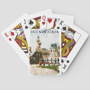 Colourful Buenos Aires Argentina Skyline Playing Cards