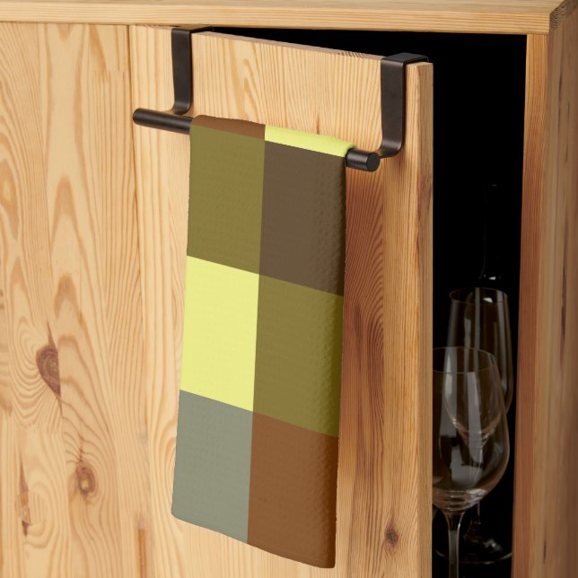 Colourful Buffalo Check Plaid Chequered Pattern Tea Towel (Thirds Fold)