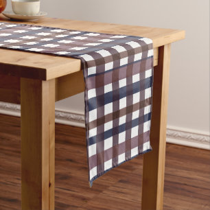 Colourful Buffalo Plaid Country Farmhouse Pattern Short Table Runner
