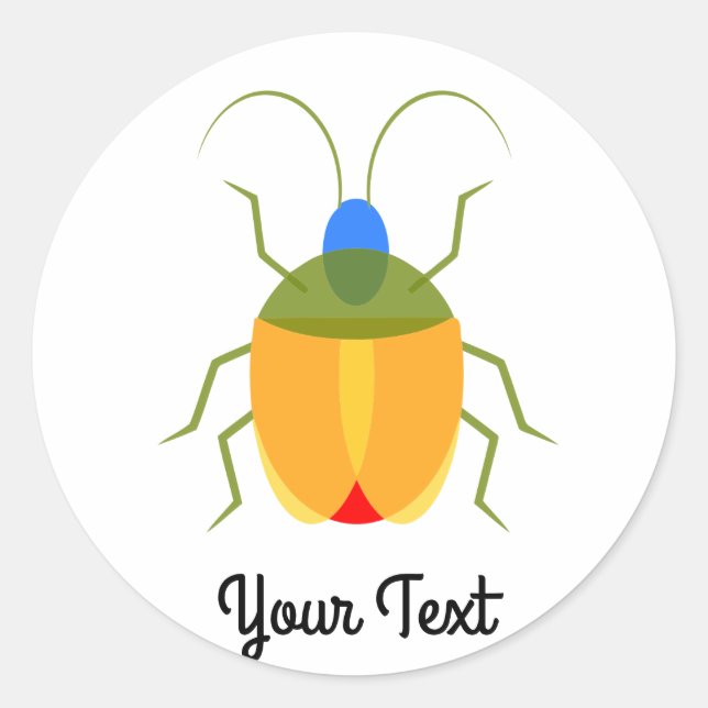 Colourful Bug Classic Round Sticker (Front)