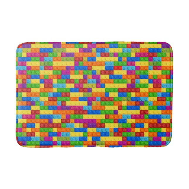 Colourful Building Block Pattern Bath Mat (Front)