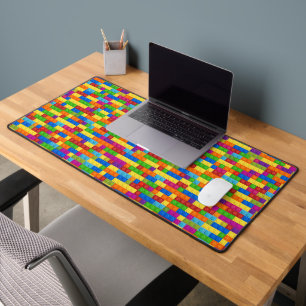 Colourful Building Block Pattern Desk Mat
