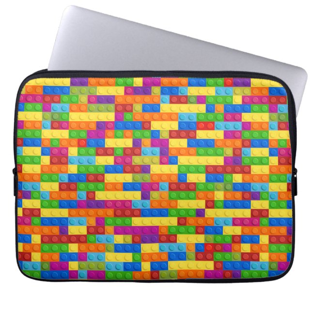 Colourful Building Block Pattern Laptop Sleeve (Front)