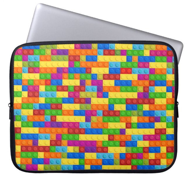 Colourful Building Block Pattern Laptop Sleeve (Front)