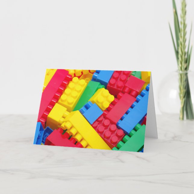 Colourful Building Blocks Card (Front)