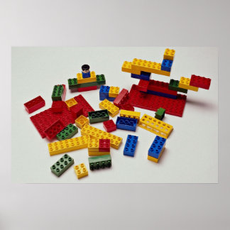 Colourful building blocks for kids poster