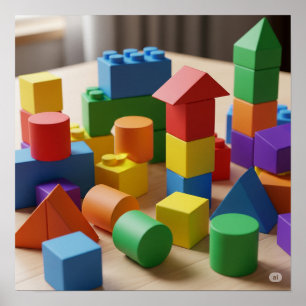 Colourful Building Blocks Poster