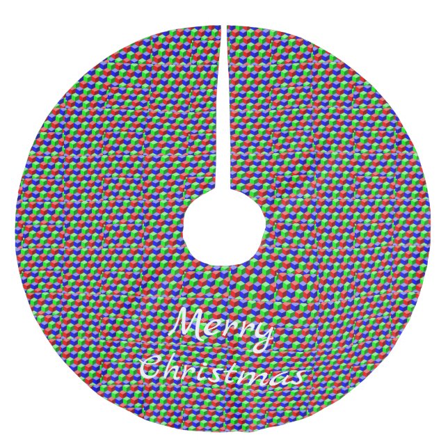 Colourful Building Blocks Thunder_Cove 3-D Brushed Polyester Tree Skirt (Front)