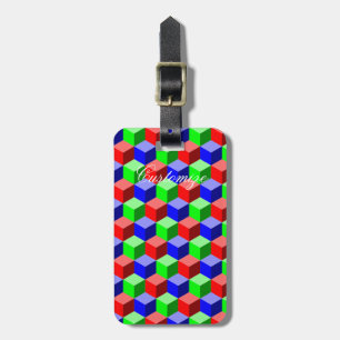 Colourful Building Blocks Thunder_Cove 3-D Luggage Tag