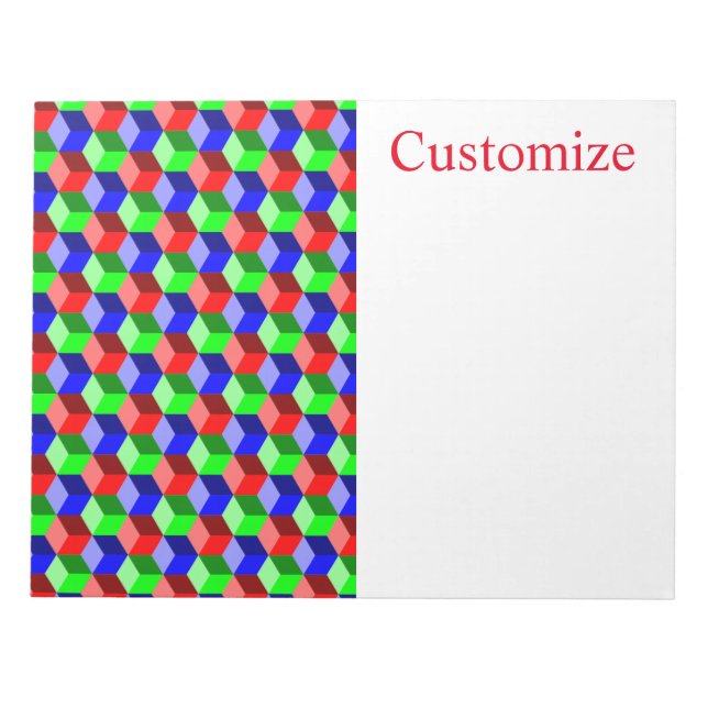 Colourful Building Blocks Thunder_Cove 3-D  Notepad (Front)