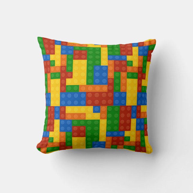 Colourful Building Bricks Kids Cushion (Front)