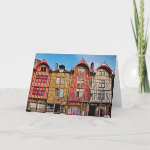 Colourful Buildings in Troyes France Greeting Card