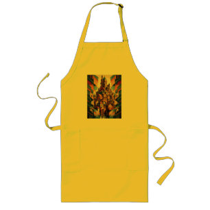 Colourful Buildings Long Apron