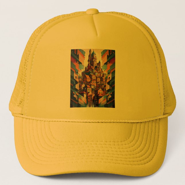Colourful Buildings Trucker Hat (Front)