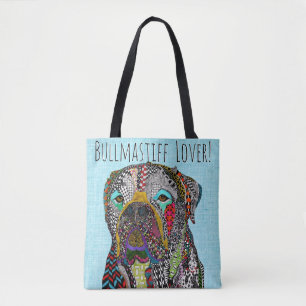 Colourful Bullmastiff Lover Tote Bag