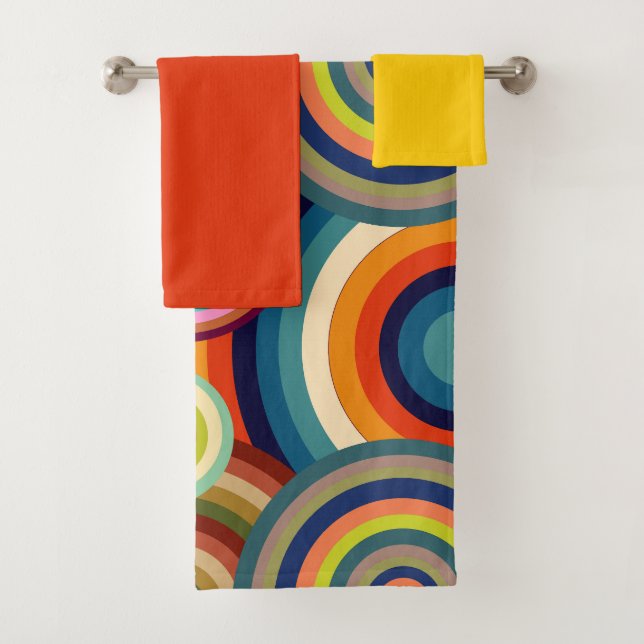 Colourful Bullseyes  Bath Towel Set (Insitu)