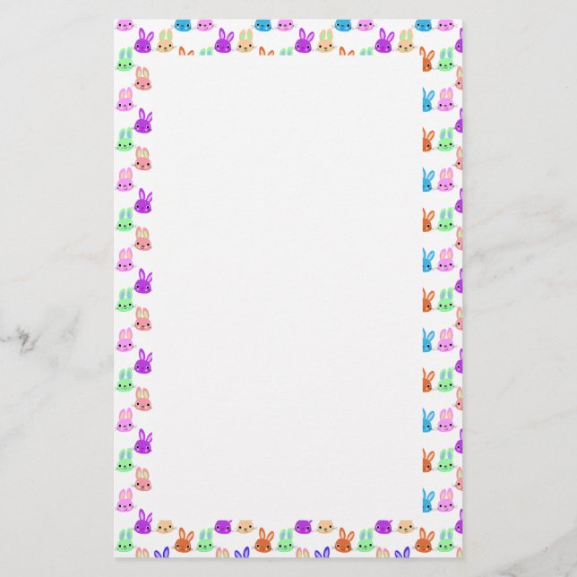 Colourful Bunnies Easter Stationery (Back)