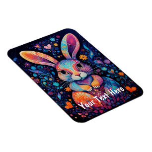 Colourful Bunny Custom txt Magnet