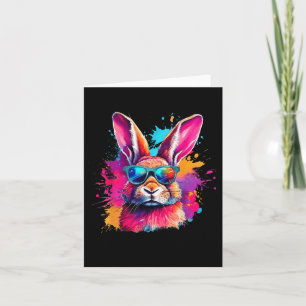 Colourful Bunny Face With Gles Happy Easter Shirts Card