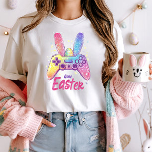 Colourful Bunny Gaming Controller Tee; Gamer Easte T-Shirt