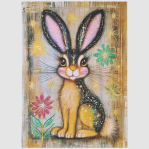 Colourful Bunny Stars and Flowers, Rabbit FX7L Tissue Paper