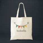 Colourful Bunting Banner Tote Bag<br><div class="desc">Customise this tote bag with your child's name.</div>