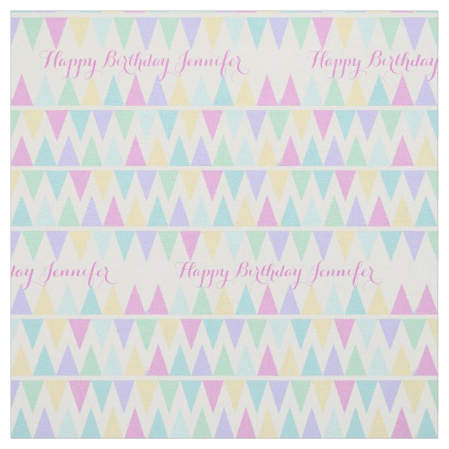 Colourful bunting custom message pattern fabric (Swatch)