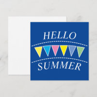 Colourful Bunting Hello Sumer Postcard