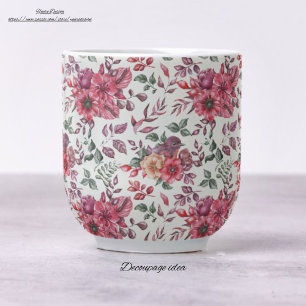 Colourful burgundy flourish background decoupage tissue paper