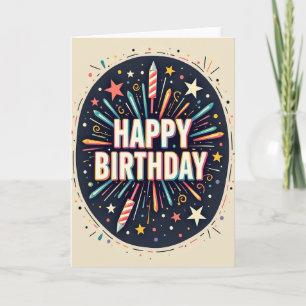 Colourful Burst Birthday Card