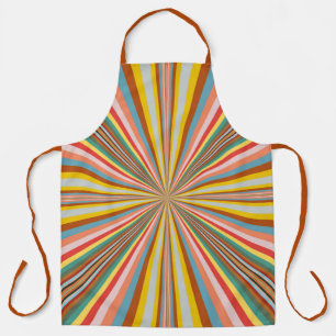 Colourful Burst Of Retro Stripes Apron