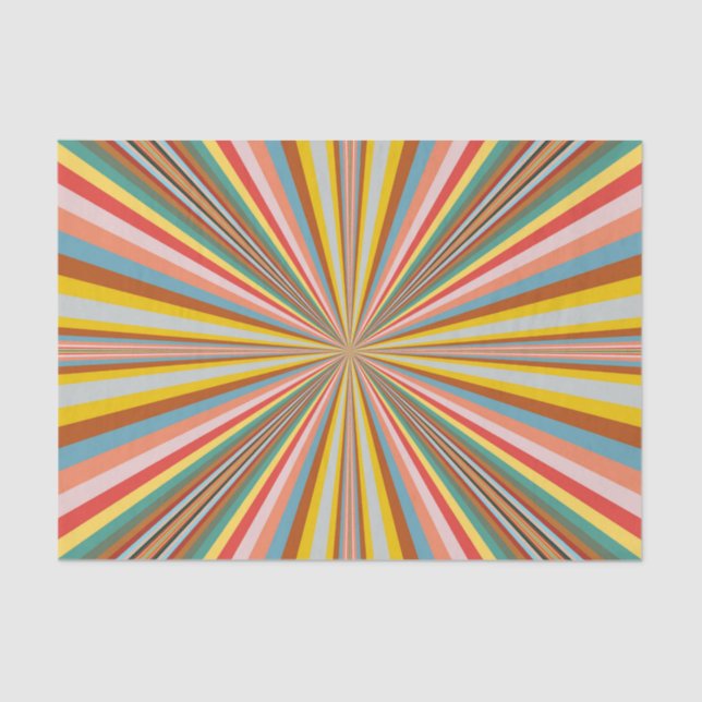 Colourful Burst Of Retro Stripes  Tissue Paper (Front)