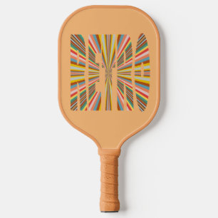 Colourful Burst Of Retro Word Stripes Pickleball P Paddle