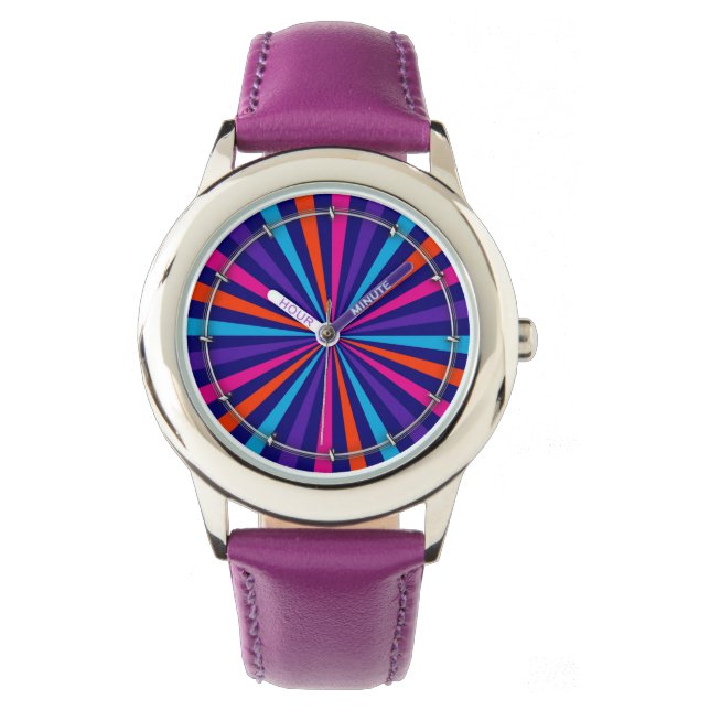 Colourful Burst Spinning Wheel Design Watch (Front)