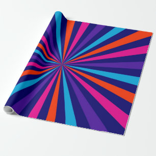 Colourful Burst Spinning Wheel Design Wrapping Paper