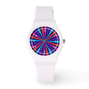 Colourful Burst Spinning Wheel Dial Design Watch